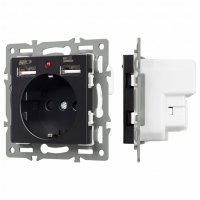 Розетка с заземлением и 2хUSB type A, без рамки Arlight SCT 043734