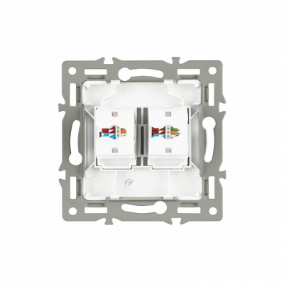 Розетка двойная RJ-12 и Ethernet RJ-45, без рамки Arlight SCT 045338