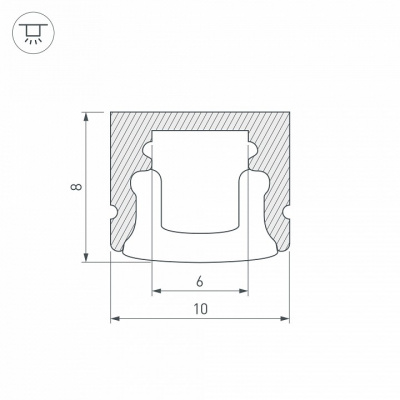 Профиль накладной Arlight ARH-MINI5-2000 ANOD 018827, 2 метра