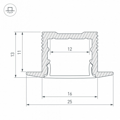 Профиль встраиваемый Arlight SL-SLIM 036040, 3 метра