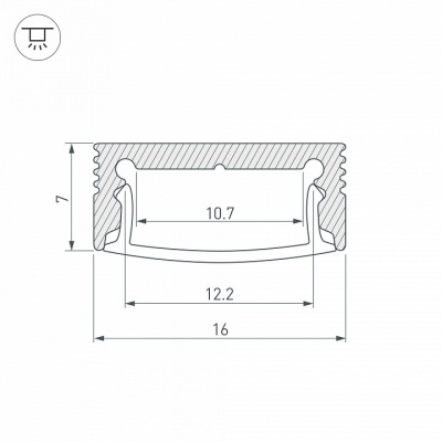 Профиль накладной Arlight SL-SLIM 037111, 2 метра